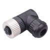 4 Way M12 Right Angle Female Industrial Circular Connector IP67 4A 250V