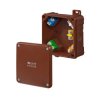 Puszka hermetyczna n/t 2K 98x98x46mm z zaciskami 5x2,5mm2 IP55/IP65 brązowa 0290-61