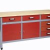 Stół warsztatowy, czerwony Küpper 12172, (S x W x G) 1700 x 840 x 600 mm