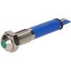 R-TECH 657021 Panel Indicator 6mm Domed 24V Grn Nickel Brass