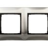 Simon 54 Premium Ramka Podwójna Metalowa Inox Dr2/61