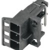 Pin header, 3 pole, pitch 5 mm, angled, black, 1069760000