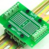 DIP-14 Component to Screw Terminal Adapter PCB, w/Simple DIN Rail Mount Bracket.