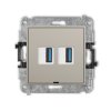 MINI Mechanizm gniazda podwójnego 2xUSB A-A 3.0, bez pola opisowego taupe 60MGUSBBO-6 KARLIK