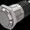 Vandal-proof pushbutton, silver, unlit , mounting Ø 16 mm, IP65/IP67, 82-4551.1000