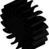 LED heatsink, (L x Ø) 25 x 70 mm, 2.28 to 1.1 K/W, black anodized, 10021485