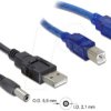 82461 2 x USB-A > DC + USB-B cable set, 30 cm