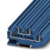 Double-level spring-cage terminal, spring balancer connection, 0.08-6.0 mm², 4 pole, 30 A, 6 kV, blue, 3031432