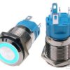 Przycisk LB16BR/LED:B 9-24VDC RING niebieski; 16mm; bistabilny;3A/250V