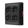 SIMON AQUACLICK Gniazdo poczwórne z uziemieniem SCHUKO z wyłącznikiem zaciski śrubowe IP20 czarny ACGSZN4W1/49 KONTAKT SIMON