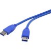Renkforce RF-4369449 USB 3.2 Gen 1 Cable USB-A to USB-A 1.8m Blue Gold-plated