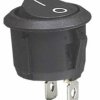 Przełącznik kołyskowy okrągły 2pin/2poz 10A HQ czarny on-off