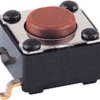 Short-stroke pushbutton, 1 Form A (N/O), 12 V AC/DC, unlit , actuator (brown), 1.6 N, SMD, 1254.1004