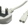 Przewód zasilający Wielka Brytania AC-UK IEC C7 - POSAC-C7UK18WH biały 1,8m