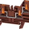 Through terminal block, push-in connection, 2.5 mm², 24 A, 8 kV, brown, 2847440000