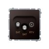 Simon Basic Gniazdo antenowe podwójne SAT-SAT-RTV końcowe SAT-SAT-RTV czekoladowy BMZAR+SAT3.1-P2.01/47