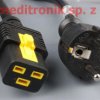Kabel zasilający dł. 2m złacze Schuko na C19 z zatrzaskiem