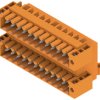 Pin header, 24 pole, pitch 3.5 mm, angled, orange, 1633910000
