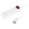 Przedłużacz sieciowy 3-Gniazda z uziemieniem 5m biały z wyłącznikiem