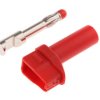 Adapter z wtykiem bananowym Męski Połączenie lutowane typ Wtyk bananowy Czerwony 33A Staubli rozmiar 4 mm