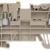 Protective conductor terminal, screw connection, 0.5-4.0 mm², 4 pole, 24 A, 6 kV, dark beige, 1143040000
