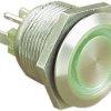Przycisk wandaloodporny chwilowy Bulgin MPI002/28/GN, 1 x wył/(wł), IP66, 1 szt.