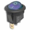 MK1030B Przełącznik kołyskowy, okrągły, podświetlany: włącz - wyłącz (SPST), średnica 21 mm, niebieski 230VAC