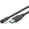 Kabel USB 3.2 Gen1 AM-CM Kątowy 50cm 5Gbps 15W Czarny