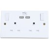 Dencon 4410NB Switched Socket 2-Gang + 2 USB Ports 13A