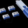 UL03PKDB Port Schloss, USB Typ A, 6 Stück, mit Schlüssel, dunkelblau