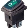 MKH1021G Przełącznik kołyskowy, zielony, dwubiegunowy 230V OFF-ON [DPST] otwór montażowy: 20x13mm, hermetyczny