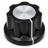 Gałka do potencjometru na oś 6mm - 19x14mm - z bakelitu, czarna - GBC19