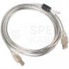 Kabel drukarkowy USB 2.0 A / B (wtyk / wtyk) transparentny ferryt 3m LANBERG