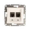 Sedna Gniazdo Komputerowe Podwójne Rj45 Kat.5E Utp Kremowe Sdn4400123