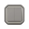 NOWE PLEXO 55 Łącznik podwójny/przycisk podwójny komplet podtynkowy 10 AX - 250 V AC szary 069815L