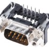 HARTING Złącze D-sub 9-pinowe Kąt prosty 2.74 mm Pitch Otwór przelotowy Złoty Męski Blokada śrubowa UNC od 4 do 40