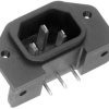 złącze męskie do wbudowania pionowego C14 2 + PE 10 A czarny K & B 42R651611 1 szt.