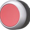 Pushbutton, unlit, groping, waistband round, red, front ring silver gray, mounting Ø 22.5 mm, 216594