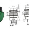 Przycisk PBS-13Ag bistabilny zielony 1A 250V podświetlany
