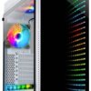 Inter-Tech X-908 Infini2 Midi-RGB Midi Tower Obudowa gamingowa biały z filtrem przeciwkurzowym, ze zintegrowanym oświetl