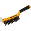 Roughneck 52-042 Carbon Steel Wire Brush Soft Grip + Scraper 300mm (12in) 4 Row
