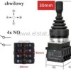 Joystick przemysłowy; 4 tory; chwilowy; 4xNO; 30mm