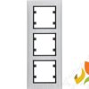 LUMINA PASSION Ramka 3 potrójna pionowa aluminium srebrne WL9132 HAGER
