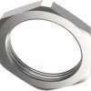 Earth potential equalization locknut, PG13.5, W 23 mm, H 3 mm, outer Ø 25.5 mm, brass, nickel-plated, 52003520
