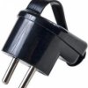 Wtyczka kątowa z/u 16A 250V z uchem rozbieralna czarna WT-16Z/CZARNY