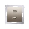 SIMON 54 Ładowarka 2 x USB (moduł) 2.1 A 5V DC 230V złoty mat DC2USB.01/44 KONTAKT SIMON