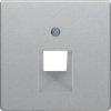 Hager Q.1/Q.3 Płytka czołowa do gniazda przyłączeniowego UAE pojedycznego RJ45 RJ11 alu aksamit 14076084