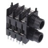 6.35mm Stereo PCB Dual StackJack Socket FCR1117