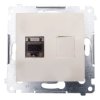 Simon 54 Gniazdo komputerowe pojedyncze RJ45 kat.6 ekranowane z przesłoną kremowe D61E.01/41