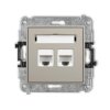 ICON Gniazdo komputerowe podwójne 2xRJ45 kat 6A 8 stykowe taupe 60IGK-8 KARLIK